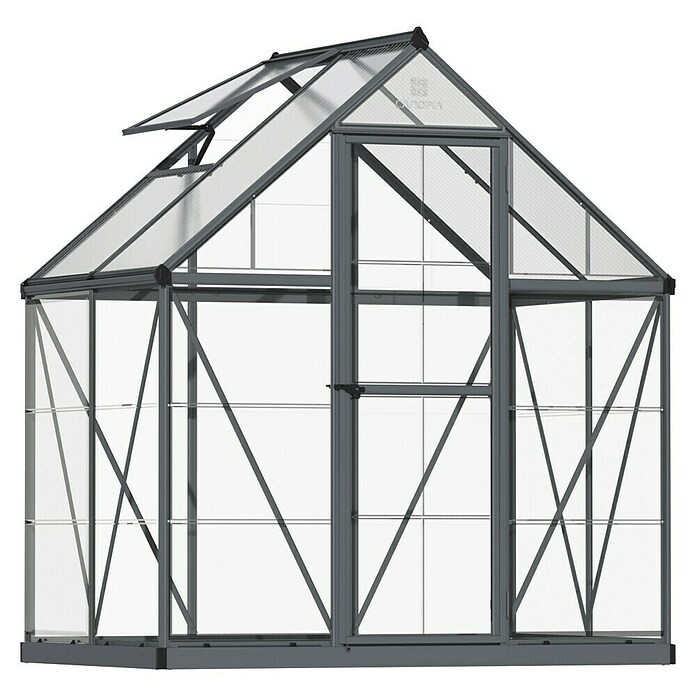 Palram – Canopia Invernadero Hybrid (Medidas ext. (An x Pr): 185 x 126 cm, 0,7 mm, Antracita) | BAUHAUS