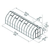 Palram – Canopia Invernadero Bella (Medidas ext. (An x Pr): 244 x 723 cm, 6 mm, Plateado) | BAUHAUS