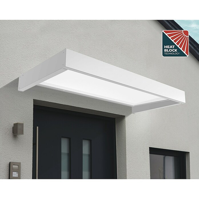 Palram – Canopia Marquesina para puerta Sophia (215 x 95 x 17 cm, Blanco, Color del techo: Blanco opal) | BAUHAUS