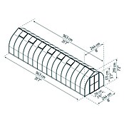 Palram – Canopia Invernadero Bella (Medidas ext. (An x Pr): 244 x 963 cm, 6 mm, Plateado) | BAUHAUS