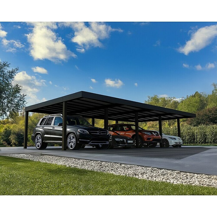 Palram – Canopia Carport Oslo (Medidas ext. (An x Pr): 5,96 x 12 m, Negro) | BAUHAUS