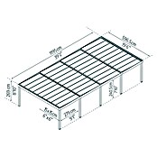 Palram – Canopia Carport Oslo (Medidas ext. (An x Pr): 5,96 x 12 m, Negro) | BAUHAUS