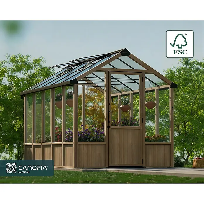 Palram – Canopia Invernadero Natura - Medidas ext. (An x Pr): 249 x 356 cm, Plástico, 4 mm, Natural - El invernadero Canopia ofrece el espacio perfecto para tus plantas. Diseñado con estilo, permite condiciones óptimas de cultivo.