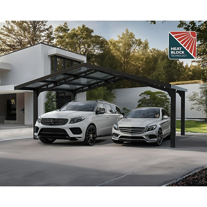 Palram – Canopia Carport Sydney Arch (Medidas ext. (An x Pr): 5,72 x 5,86 m, Negro) | BAUHAUS