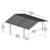 Palram – Canopia Carport Sydney Arch (Medidas ext. (An x Pr): 5,72 x 5,86 m, Negro) | BAUHAUS