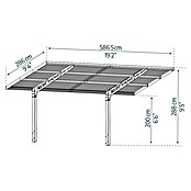 Palram – Canopia Carport Sydney Wave (Medidas ext. (An x Pr): 2,86 x 5,86 m, Negro) | BAUHAUS