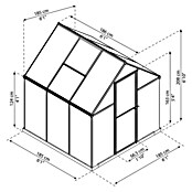 Palram – Canopia Invernadero Mythos (Medidas ext. (An x Pr): 185 x 186 cm, Material de la pared lateral: Plástico, 4 mm, Gris) | BAUHAUS