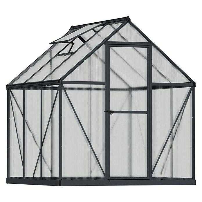Palram – Canopia Invernadero Mythos (Medidas ext. (An x Pr): 185 x 186 cm, Material de la pared lateral: Plástico, 4 mm, Gris) | BAUHAUS