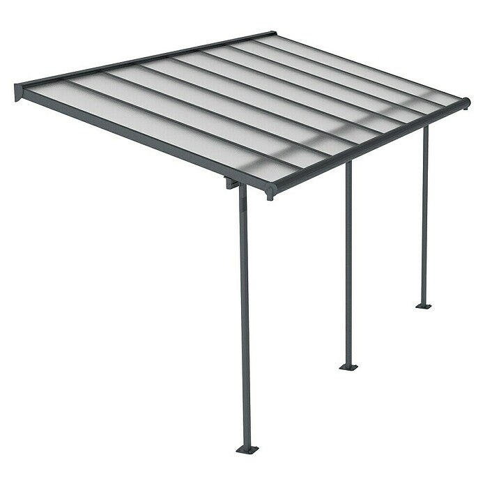 Palram – Canopia Marquesina adosada Sierra (An x Pr: 447,5 x 228 cm, Antracita, Policarbonato, Gris) | BAUHAUS