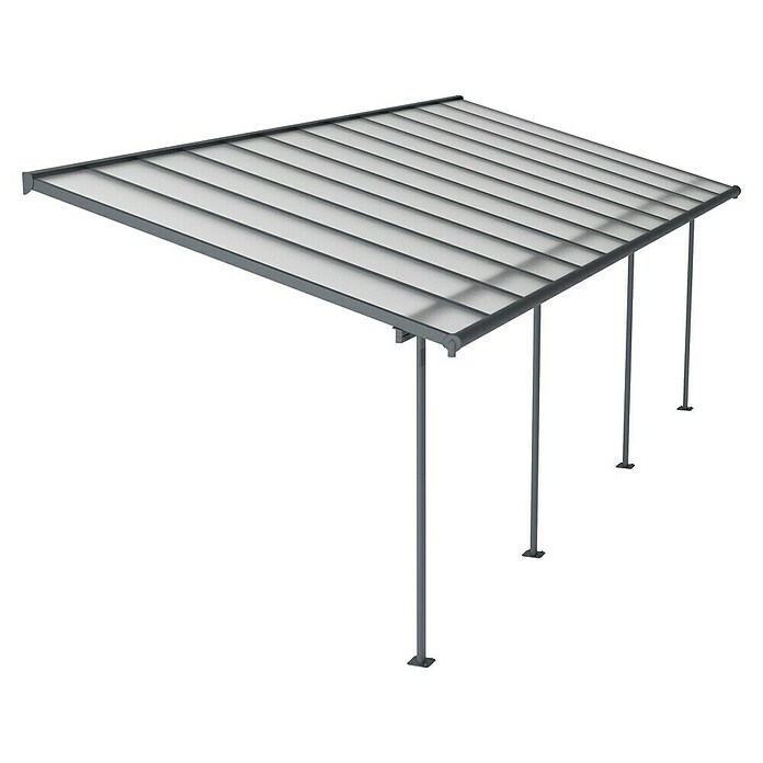 Palram – Canopia Marquesina adosada Sierra (An x Pr: 739 x 299 cm, Antracita, Policarbonato, Gris) | BAUHAUS