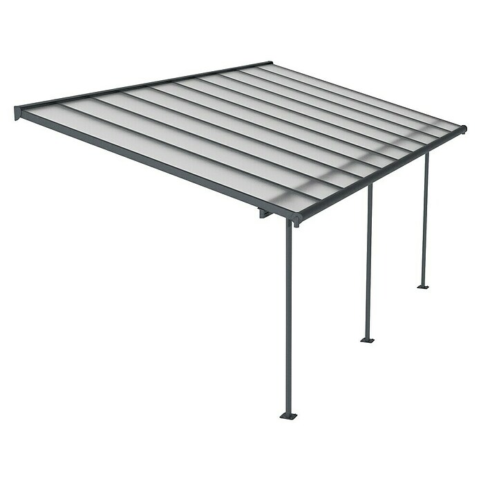 Palram – Canopia Marquesina adosada Sierra (An x Pr: 619 x 299 cm, Antracita, Policarbonato, Gris) | BAUHAUS