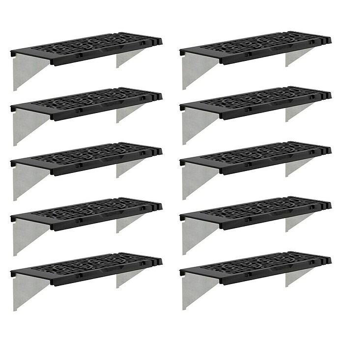 Palram – Canopia Estantería para invernadero (64,5 x 27 x 17,3 cm, Negro, 10 ud.) | BAUHAUS