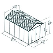 Palram – Canopia Caseta de jardín Rubicon (Medidas ext. (An x Pr): 2,37 x 3,77 m, Plástico, Gris) | BAUHAUS