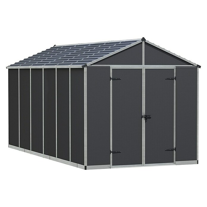 Palram – Canopia Caseta de jardín Rubicon (Medidas ext. (An x Pr): 2,37 x 4,52 m, Plástico, Gris) | BAUHAUS