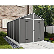 Palram – Canopia Caseta de jardín Rubicon (Medidas ext. (An x Pr): 2,37 x 4,52 m, Plástico, Gris) | BAUHAUS