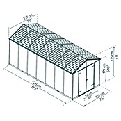 Palram – Canopia Caseta de jardín Rubicon (Medidas ext. (An x Pr): 2,37 x 5,28 m, Plástico, Gris) | BAUHAUS