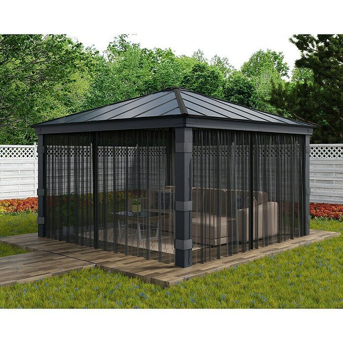 Palram – Canopia Cortina mosquitera para cenador Dallas (An x Al: 435 x 212 cm, Gris) | BAUHAUS