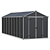 Palram – Canopia Caseta de jardín Rubicon (Medidas ext. (An x Pr): 2,37 x 6,02 m, Plástico, Gris) | BAUHAUS