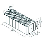 Palram – Canopia Caseta de jardín Rubicon (Medidas ext. (An x Pr): 2,37 x 6,02 m, Plástico, Gris) | BAUHAUS