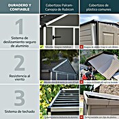 Palram – Canopia Caseta de jardín Rubicon (Medidas ext. (An x Pr): 2,37 x 6,02 m, Plástico, Gris) | BAUHAUS
