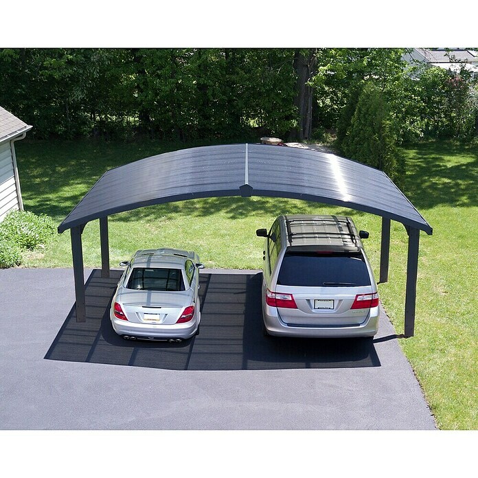 Palram – Canopia Carport Arizona Wave (Medidas ext. (An x Pr): 578 x 495 cm, Carport doble, Antracita) | BAUHAUS