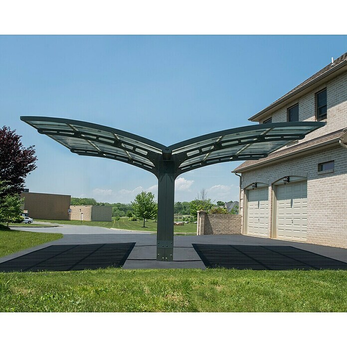 Palram – Canopia Carport Arizona Wave (Medidas ext. (An x Pr): 578 x 495 cm, Carport doble, Antracita) | BAUHAUS