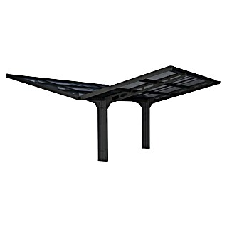 Palram – Canopia Carport Sydney Wings (Außenmaß inkl. Dachüberstand (B x T): 5,72 x 5,86 m, Schwarz)