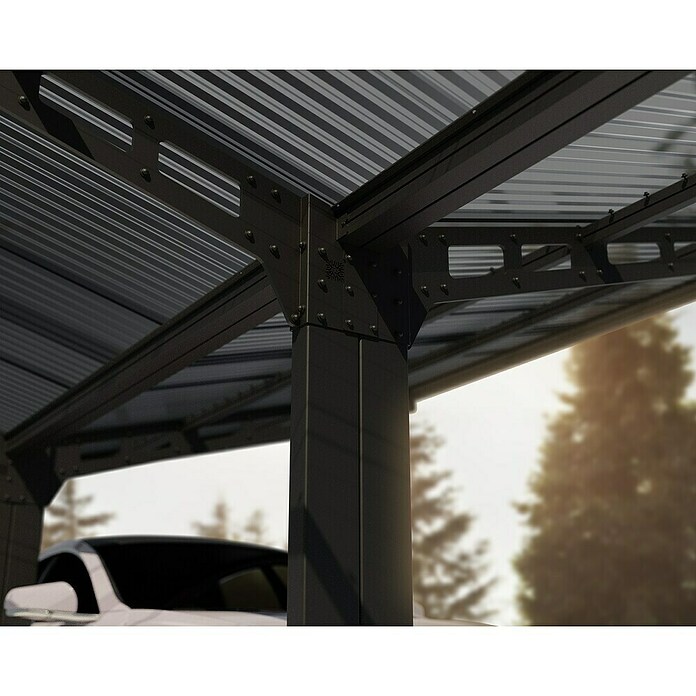 Palram – Canopia Carport Sydney Wings (Medidas ext. (An x Pr): 5,72 x 5,86 m, Negro) | BAUHAUS