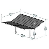 Palram – Canopia Carport Sydney Wings (Medidas ext. (An x Pr): 5,72 x 5,86 m, Negro) | BAUHAUS
