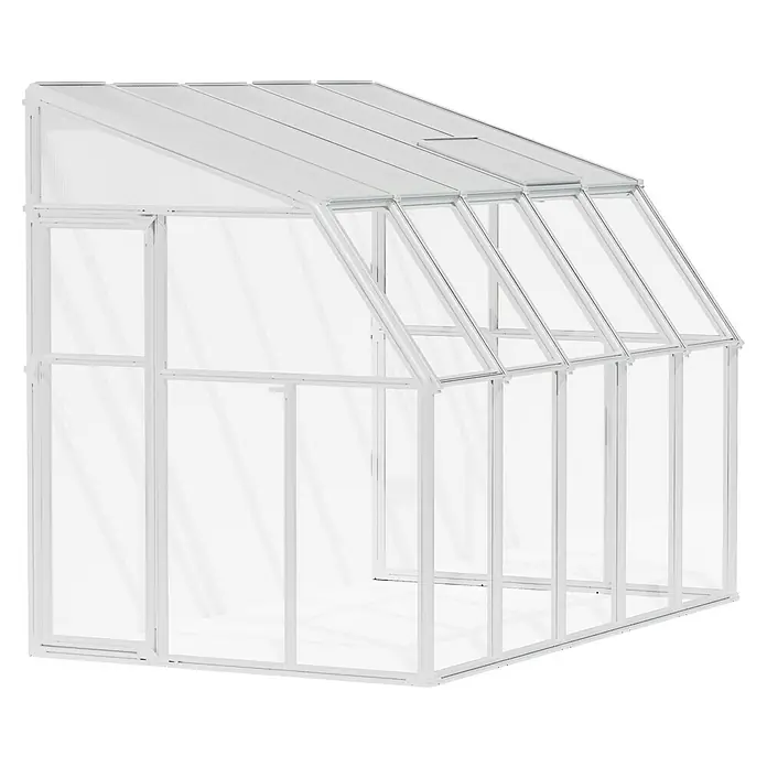 Palram – Canopia Terraza Solarium Sun Room - Medidas ext. (An x Pr): 324 x 200 cm, Plástico, Blanco - Un invernadero blanco y espacioso con paneles transparentes que proporciona mucha luz para el crecimiento de las plantas. Ideal para aficionados.
