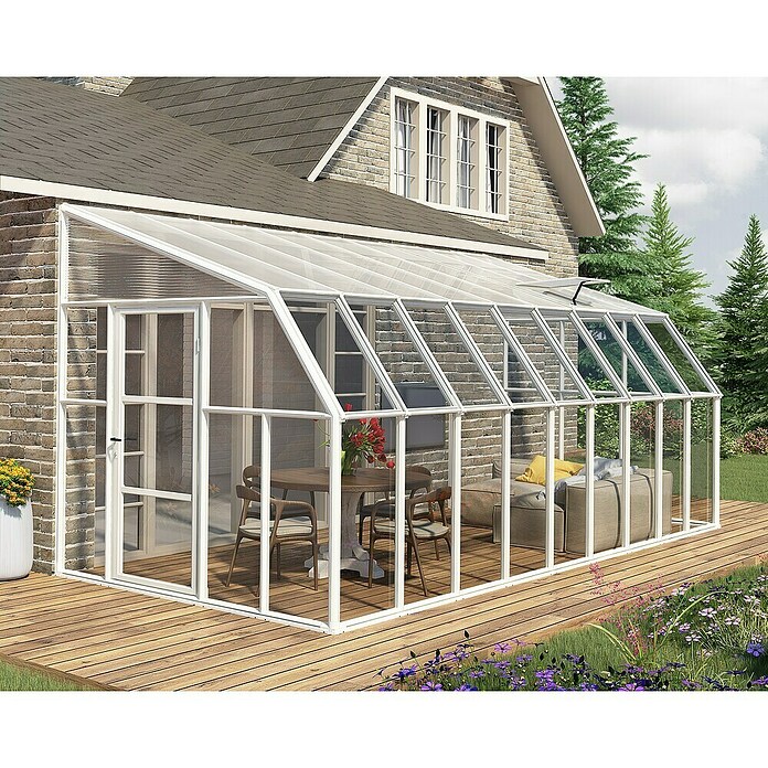 Palram – Canopia Terraza Solarium Sun Room (Medidas ext. (An x Pr): 570 x 257 cm, Plástico, Blanco) | BAUHAUS