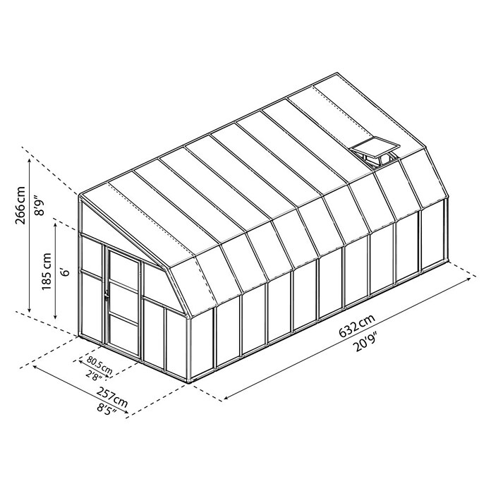 Palram – Canopia Terraza Solarium Sun Room (Medidas ext. (An x Pr): 632 x 257 cm, Plástico, Blanco) | BAUHAUS