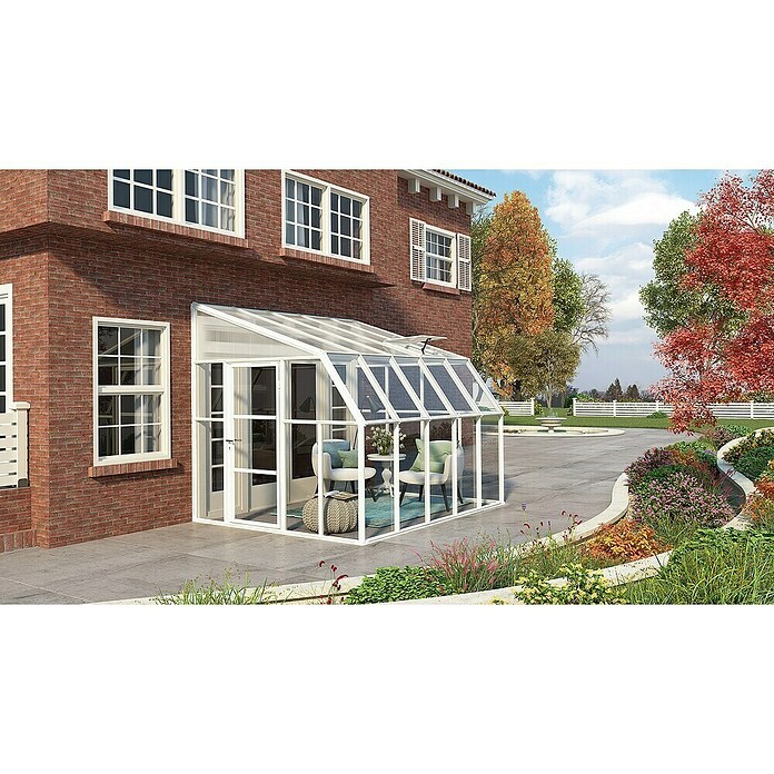 Palram – Canopia Terraza Solarium Sun Room (Medidas ext. (An x Pr): 322 x 257 cm, Plástico, Blanco) | BAUHAUS