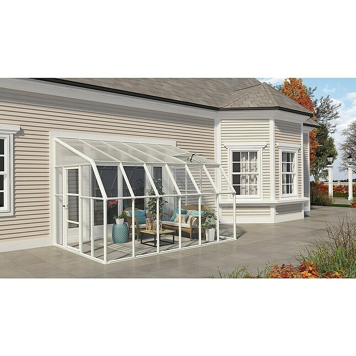 Palram – Canopia Terraza Solarium Sun Room (Medidas ext. (An x Pr): 384 x 257 cm, Plástico, Blanco) | BAUHAUS