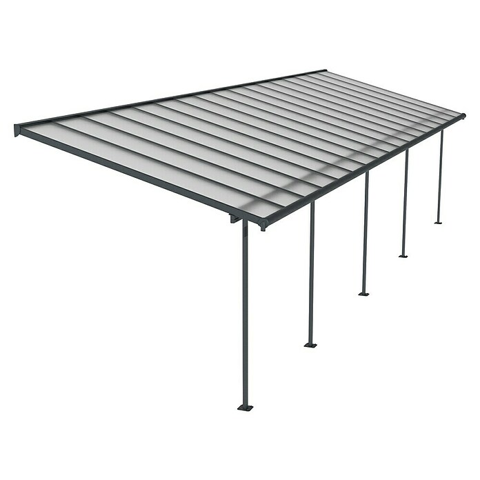 Palram – Canopia Marquesina adosada Sierra (An x Pr: 1.044 x 299 cm, Antracita, Policarbonato, Gris) | BAUHAUS