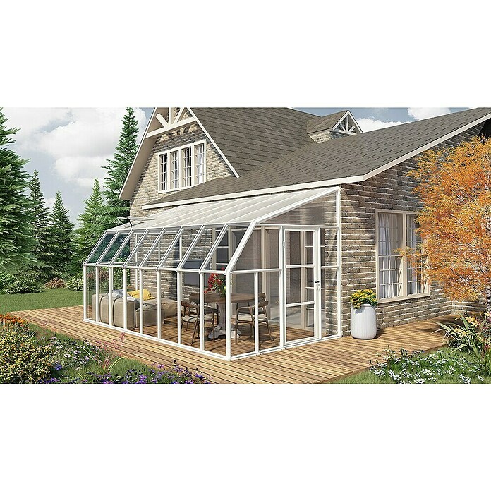 Palram – Canopia Terraza Solarium Sun Room (Medidas ext. (An x Pr): 508 x 257 cm, Plástico, Blanco) | BAUHAUS