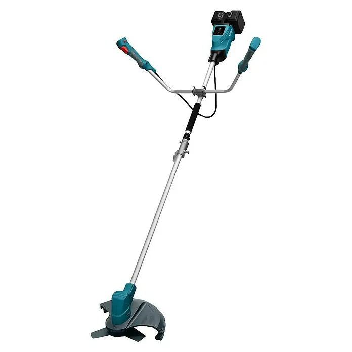 Könner & Söhnen Akku-Rasentrimmer KS BCT - 40 V, Li-Ionen, Ohne Akku - Ein Akku-Rasentrimmer mit zwei Griffen, einem langen Schaft und einem Schneidschutz am Trimmerkopf. Ideal für die Gartenarbeit.