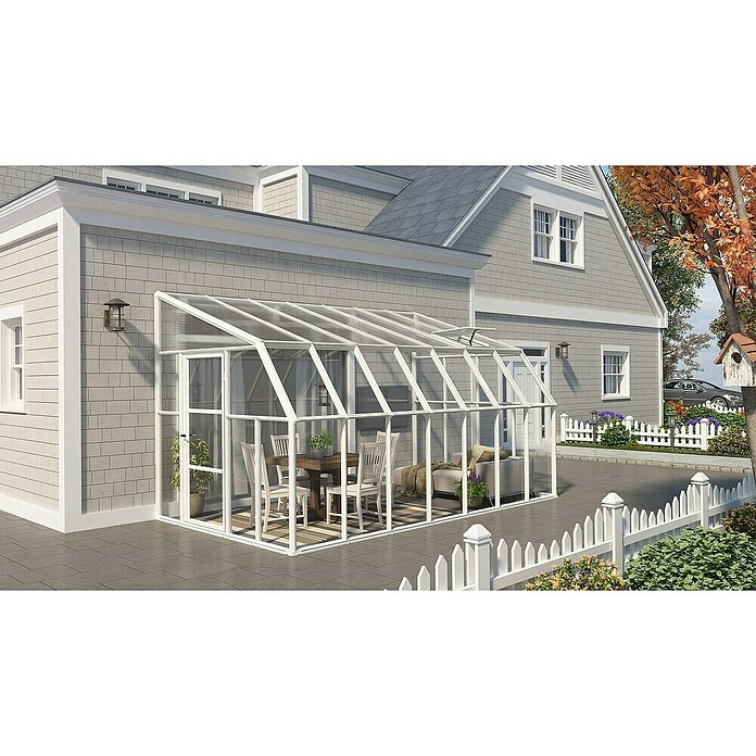 Palram – Canopia Terraza Solarium Sun Room (Medidas ext. (An x Pr): 446 x 257 cm, Plástico, Blanco) | BAUHAUS