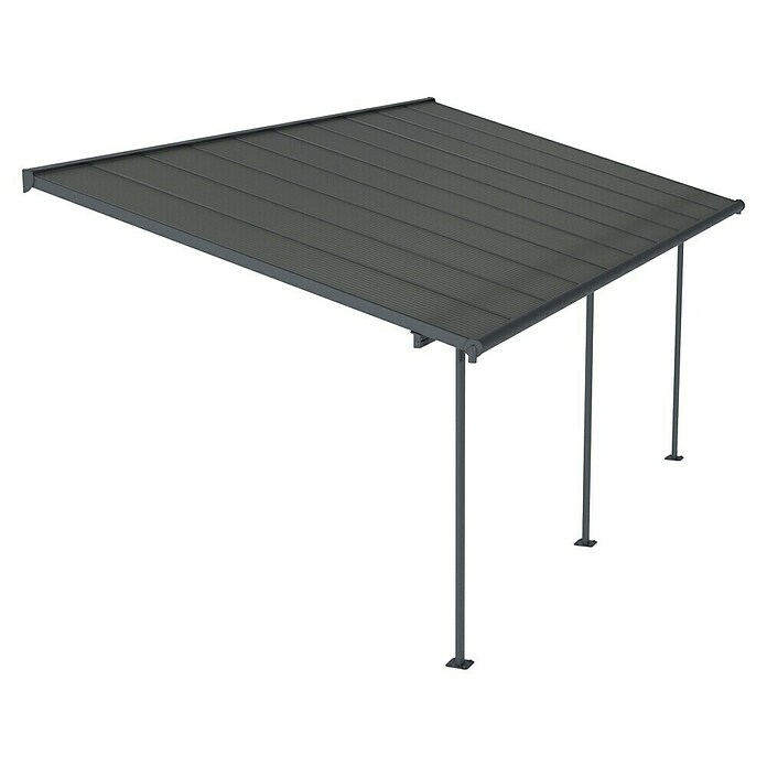Palram – Canopia Marquesina adosada Capri (An x Pr: 619 x 299 cm, Antracita, Policarbonato, Gris) | BAUHAUS
