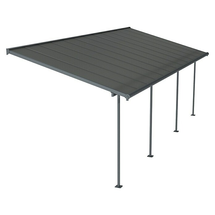 Palram – Canopia Marquesina adosada Capri (An x Pr: 739 x 299 cm, Antracita, Policarbonato, Gris) | BAUHAUS