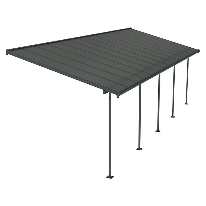 Palram – Canopia Marquesina adosada Capri (An x Pr: 860 x 299 cm, Antracita, Policarbonato, Gris) | BAUHAUS