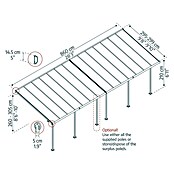 Palram – Canopia Marquesina adosada Capri (An x Pr: 860 x 299 cm, Antracita, Policarbonato, Gris) | BAUHAUS