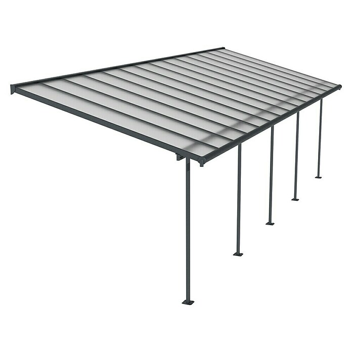 Palram – Canopia Marquesina adosada Sierra (An x Pr: 860 x 299 cm, Antracita, Policarbonato, Gris) | BAUHAUS