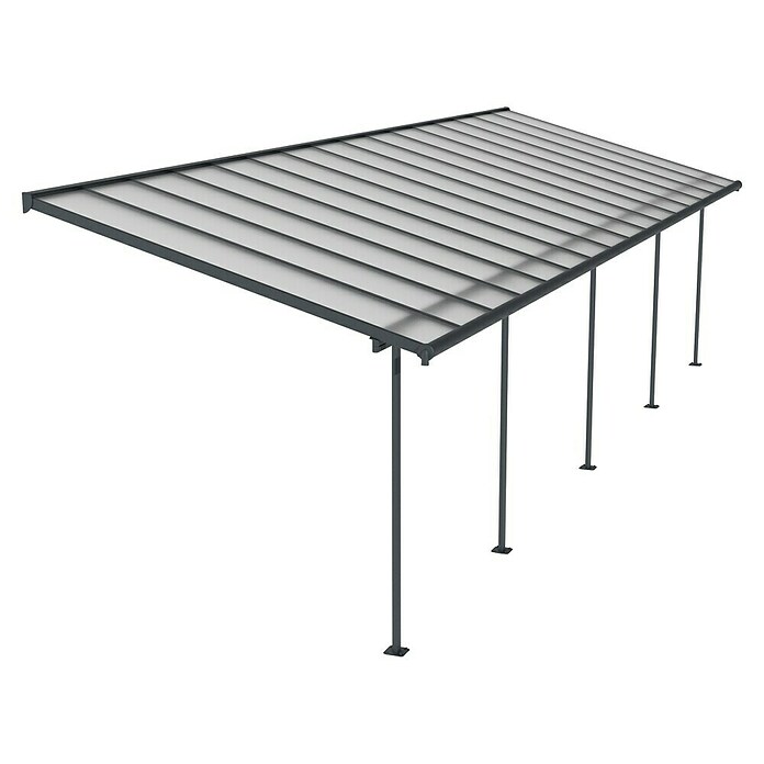 Palram – Canopia Marquesina adosada Sierra (An x Pr: 980 x 299 cm, Antracita, Policarbonato, Gris) | BAUHAUS
