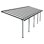 Palram – Canopia Marquesina adosada Sierra (An x Pr: 980 x 299 cm, Antracita, Policarbonato, Gris) | BAUHAUS