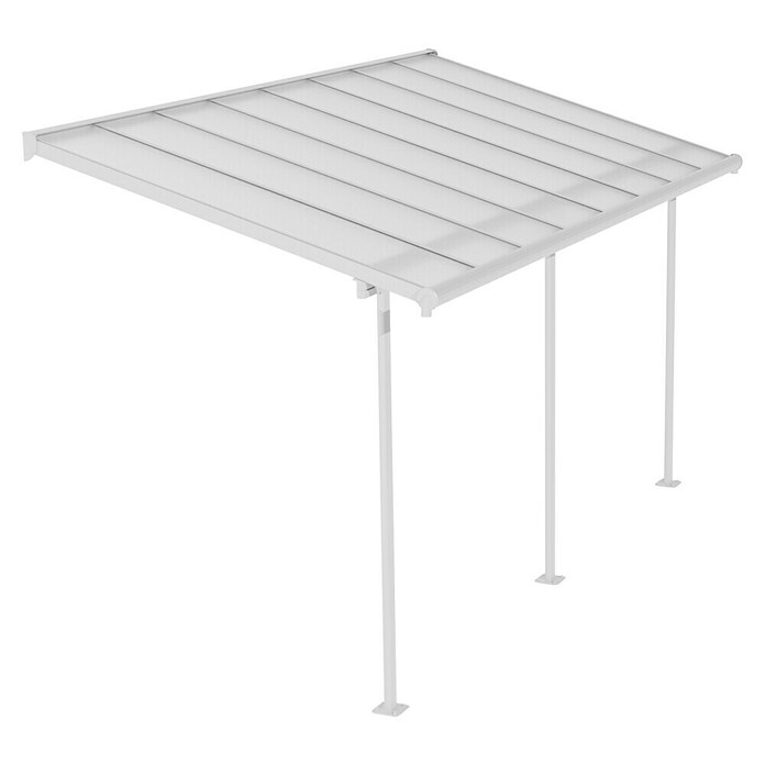 Palram – Canopia Marquesina adosada Sierra (An x Pr: 447,5 x 228 cm, Blanco, Policarbonato, Gris) | BAUHAUS