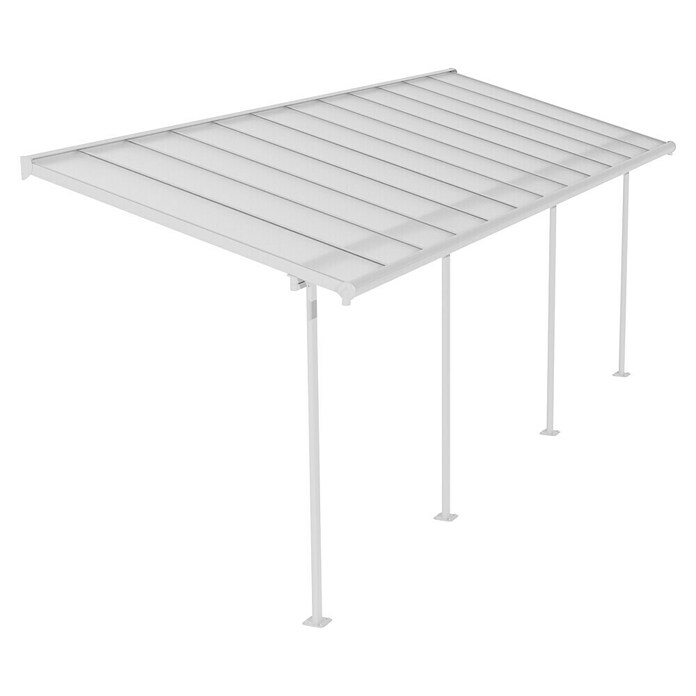 Palram – Canopia Marquesina adosada Sierra (An x Pr: 670,5 x 228 cm, Blanco, Policarbonato, Gris) | BAUHAUS