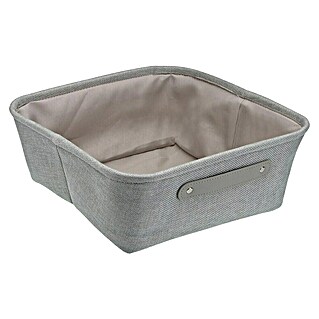 Cesta de tela (L x An x Al: 32,5 x 32,5 x 13,5 cm, Gris, Tela)