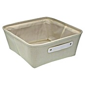 Cesta de tela (L x An x Al: 32,5 x 32,5 x 13,5 cm, Blanco, Tela) | BAUHAUS