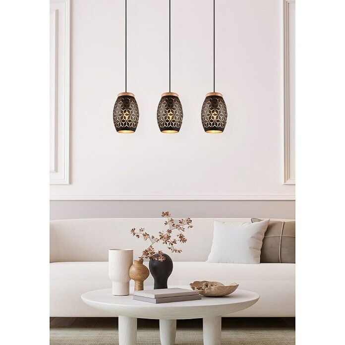 Reality Leuchten Bidar Lámpara colgante (28 W, L x An x Al: 15 x 71 x 150 cm, Negro, E27) | BAUHAUS